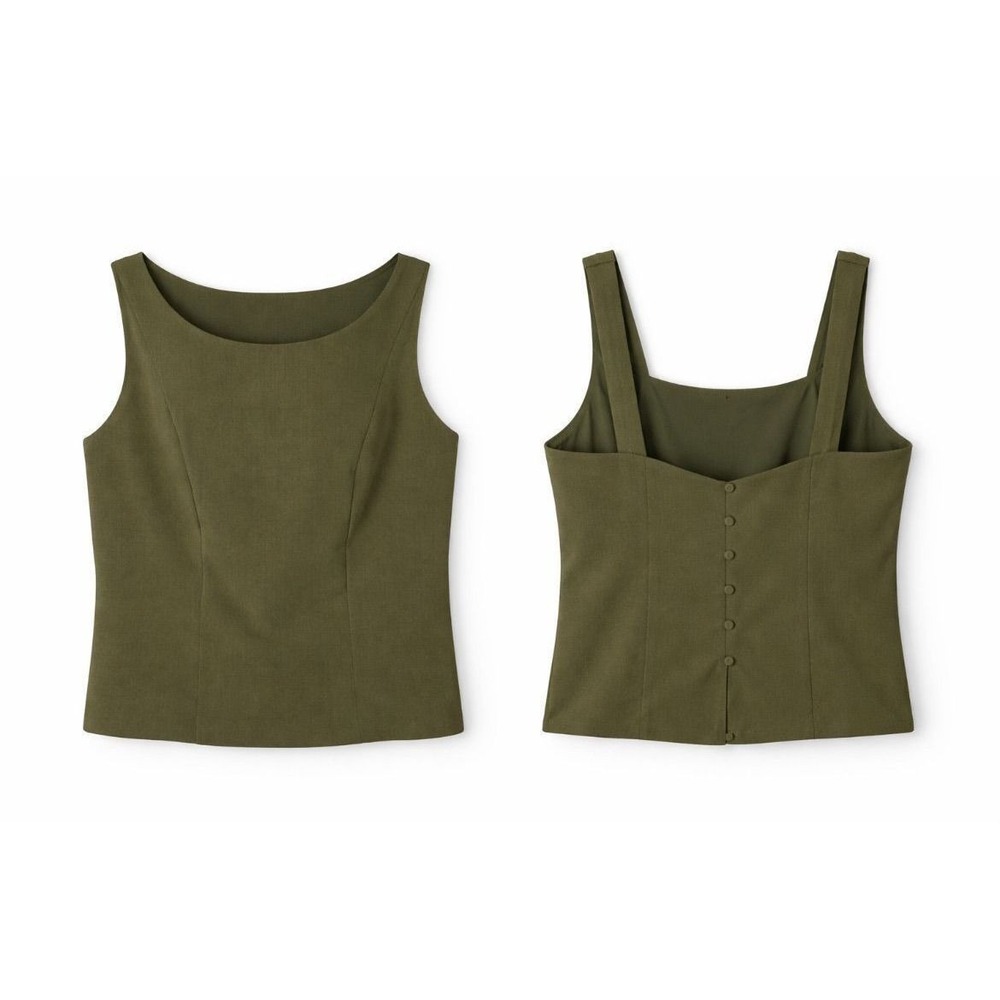 Express Olive Green Corset Top Sleeveless Crop Tank Medium‎